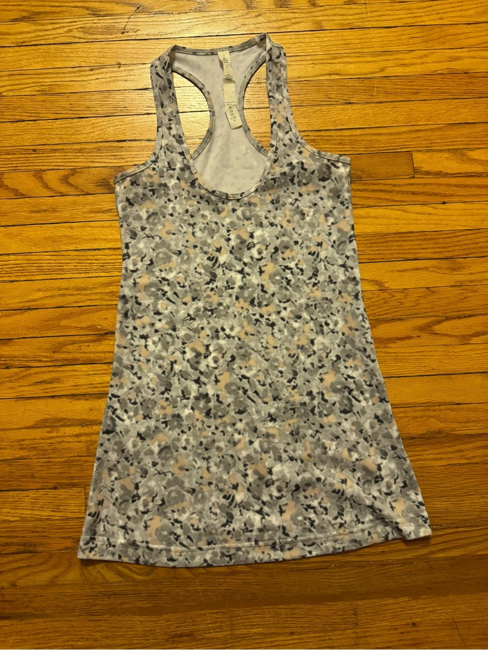 lululemon athletica Gray and Beige Floral Racerback Tank